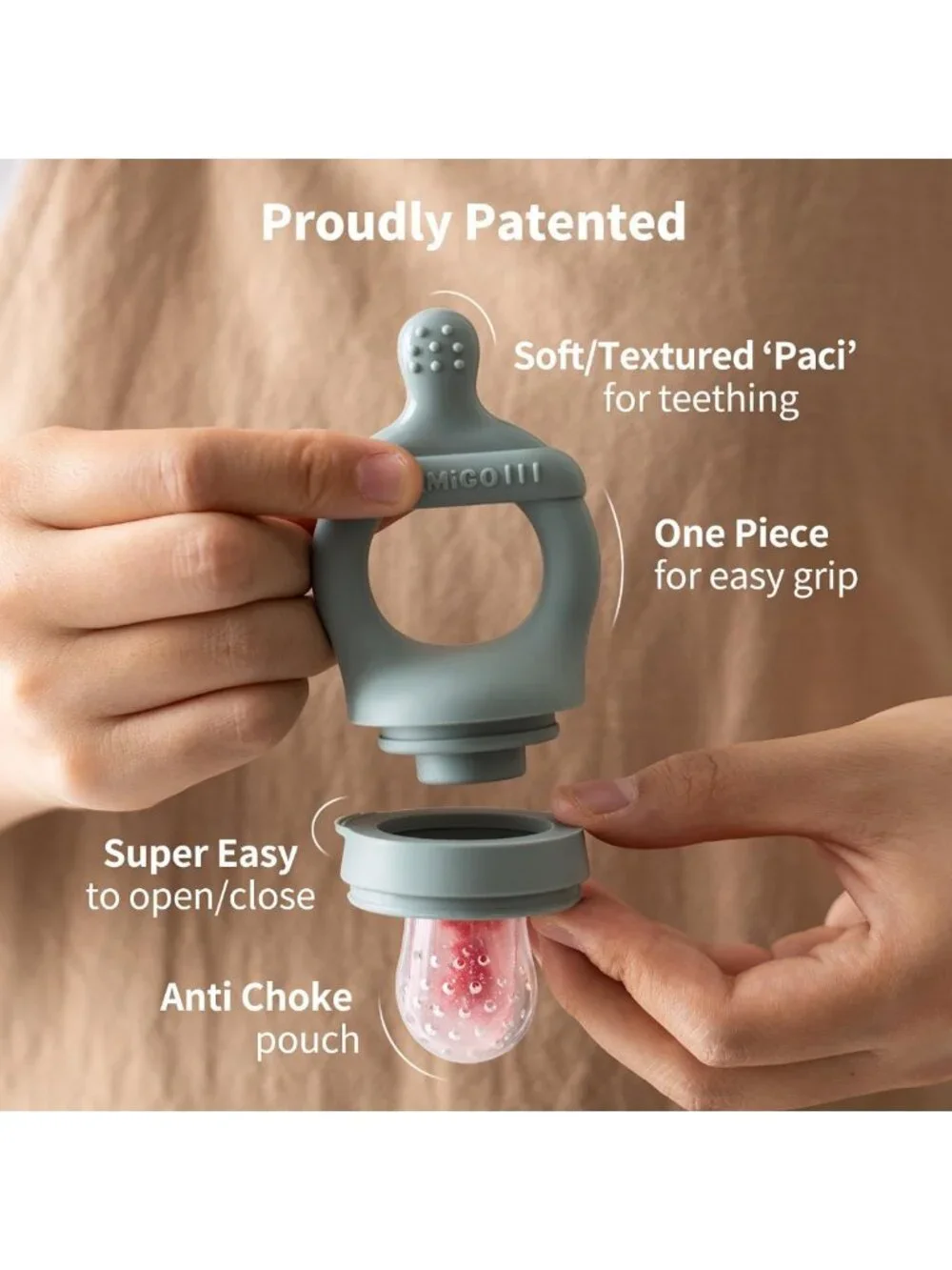 Baby Food Feeder & Breastmilk Popsicle Mold Set - Silicone Teether & Pacifier